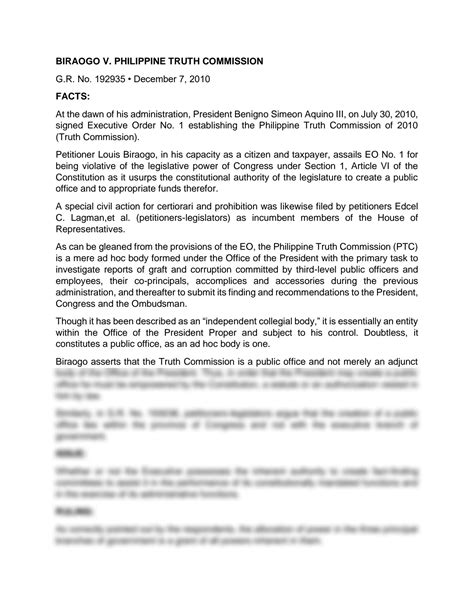 biraogo vs philippine truth commission